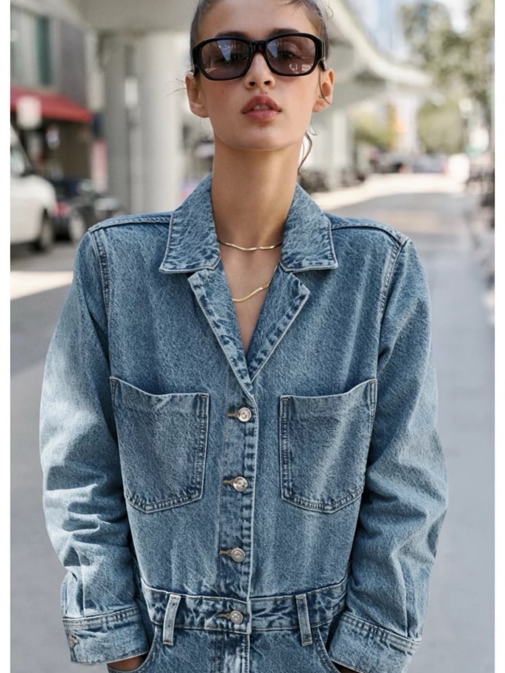 Women’s Zara Denim Jumpsuit Romper Small